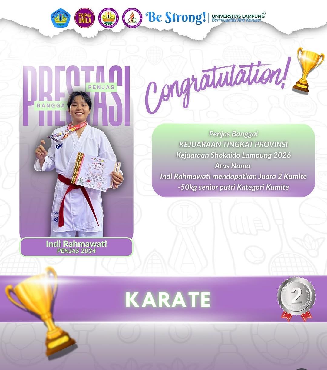 Foto prestasi KEJUARAAN TINGKAT PROVINSI KEJUARAAN SHOKAIDO LAMPUNG 2026 CABOR KARATE